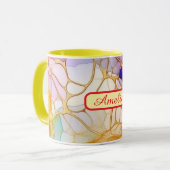 Personalized Alcohol Ink Style Mug with Name, gift マグカップ (正面左)