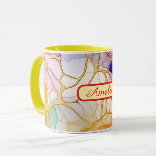 Personalized Alcohol Ink Style Mug with Name, gift マグカップ (正面左)