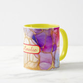 Personalized Alcohol Ink Style Mug with Name, gift マグカップ (正面右)