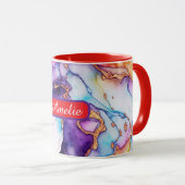 Personalized Alcohol Ink Style Mug with Name, gift マグカップ (正面右)