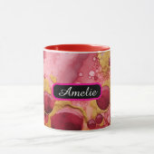 Personalized Alcohol Ink Style Mug with Name, gift マグカップ (中央)