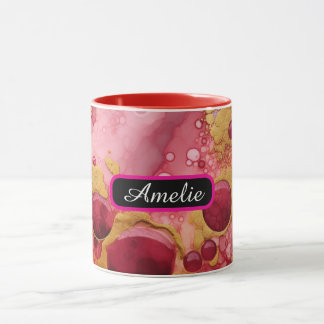 Personalized Alcohol Ink Style Mug with Name, gift マグカップ
