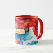 Personalized Alcohol Ink Style Mug with Name, gift マグカップ (正面右)