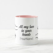 Personalized All My Love Hands Heart Mug マグカップ (中央)