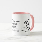 Personalized All My Love Hands Heart Mug マグカップ (正面右)