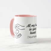 Personalized All My Love Hands Heart Mug マグカップ (正面左)
