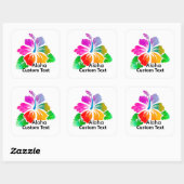 Personalized Aloha Hibiscus Tropical Flower スクエアシール (シート)