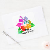 Personalized Aloha Hibiscus Tropical Flower スクエアシール (封筒)