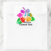Personalized Aloha Hibiscus Tropical Flower スクエアシール (バッグ)