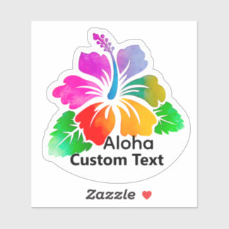 Personalized Aloha Hibiscus TropicalFlower Sticker シール