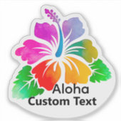 Personalized Aloha Hibiscus TropicalFlower Sticker シール (正面)