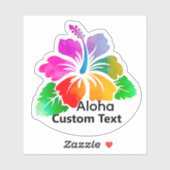 Personalized Aloha Hibiscus TropicalFlower Sticker シール (シート)