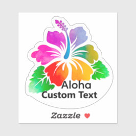 Personalized Aloha Hibiscus TropicalFlower Sticker シール