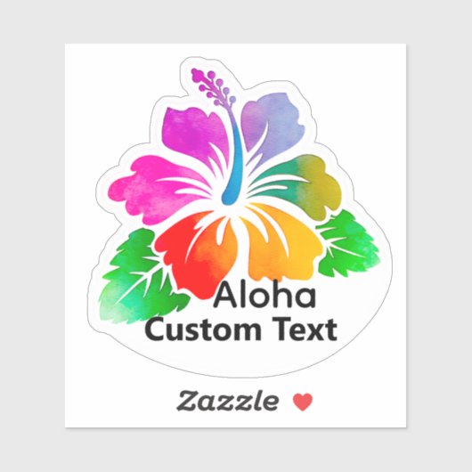 Personalized Aloha Hibiscus TropicalFlower Sticker シール (シート)