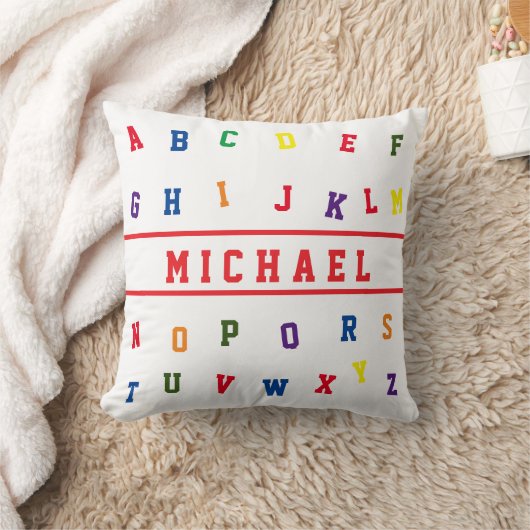 Personalized Alphabet Throw Pillow クッション (ブランケット)