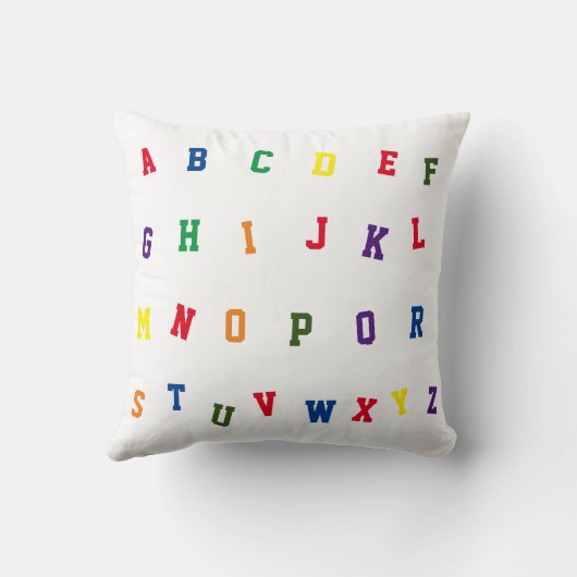 Personalized Alphabet  Throw Pillow クッション (裏面)