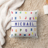Personalized Alphabet  Throw Pillow クッション (ブランケット)
