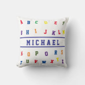 Personalized Alphabet  Throw Pillow クッション (正面)