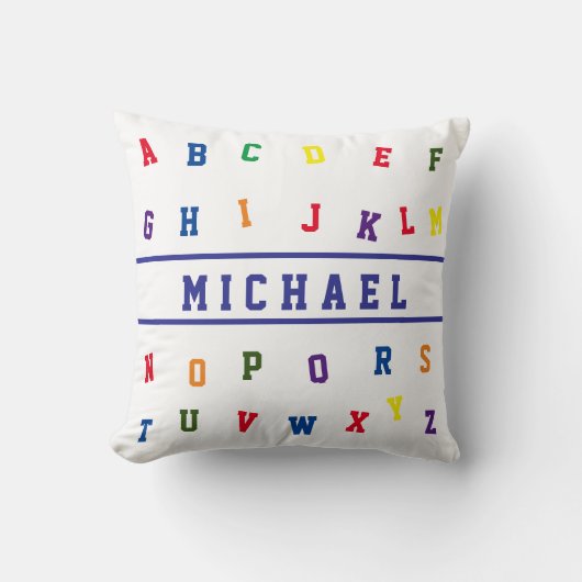 Personalized Alphabet  Throw Pillow クッション (正面)