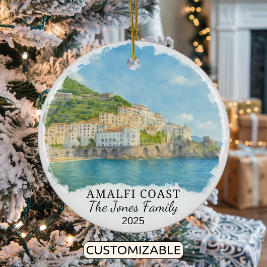 Personalized Amalfi Coast Ornament, Italy セラミックオーナメント