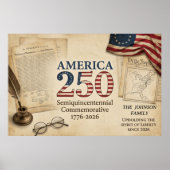 Personalized America 250 Years Family Heritage ポスター (正面)