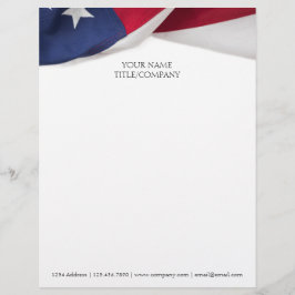 Personalized American Flag Company Name Business  レターヘッド