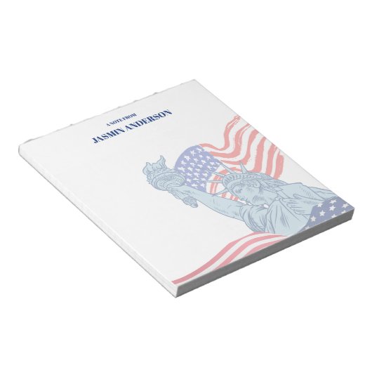 Personalized American Flag Patriotic USA  ノートパッド (アングル)