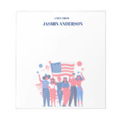 Personalized American Flag Patriotic USA  ノートパッド (正面)