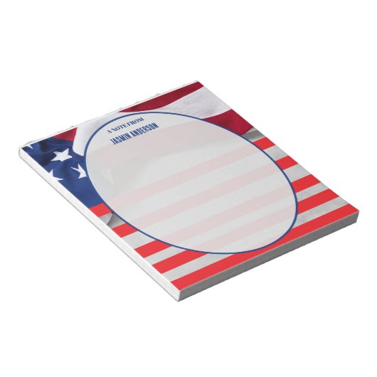 Personalized American Flag Patriotic USA  ノートパッド (アングル)