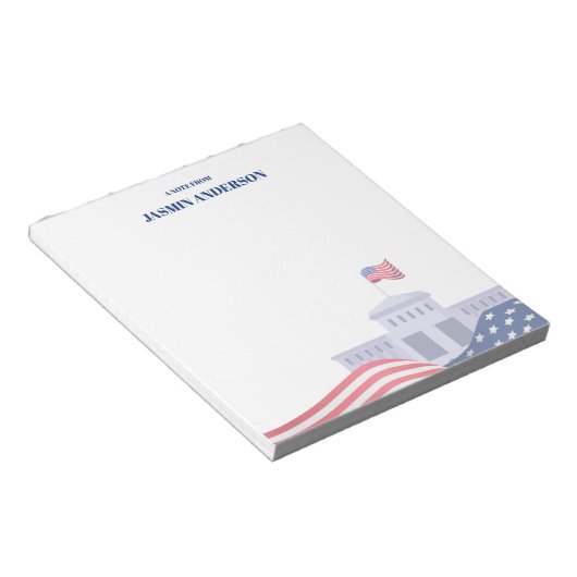 Personalized American Flag Patriotic USA  ノートパッド (アングル)