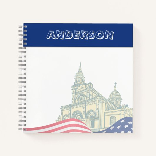 Personalized American Flag Patriotic USA  ノートブック (正面)