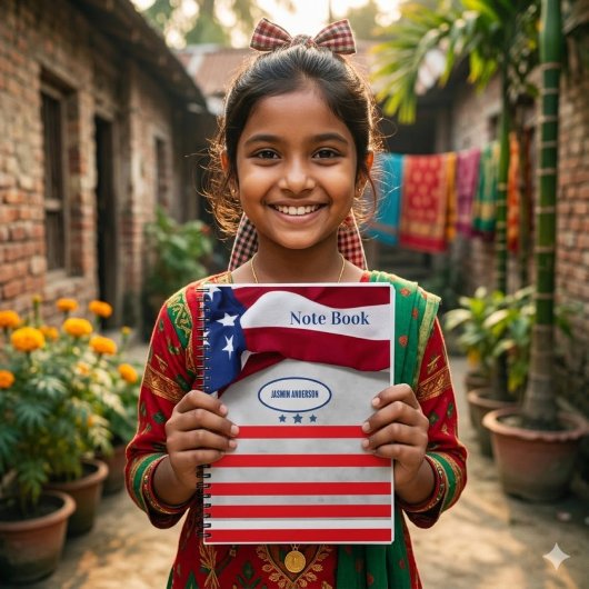 Personalized American Flag Patriotic USA  ノートブック