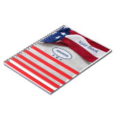 Personalized American Flag Patriotic USA  ノートブック (左側)