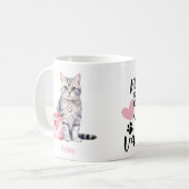 Personalized American Shorthair Cat Valentine's  コーヒーマグカップ (正面左)