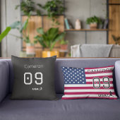 Personalized American Soccer Athlete Patriotic  ランバークッション