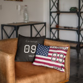 Personalized American Soccer Athlete Patriotic  ランバークッション