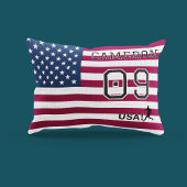 Personalized American Soccer Athlete Patriotic  ランバークッション