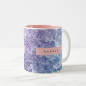 Personalized Amethyst Crystal & Lavender Sparkle ツートーンマグカップ (正面右)