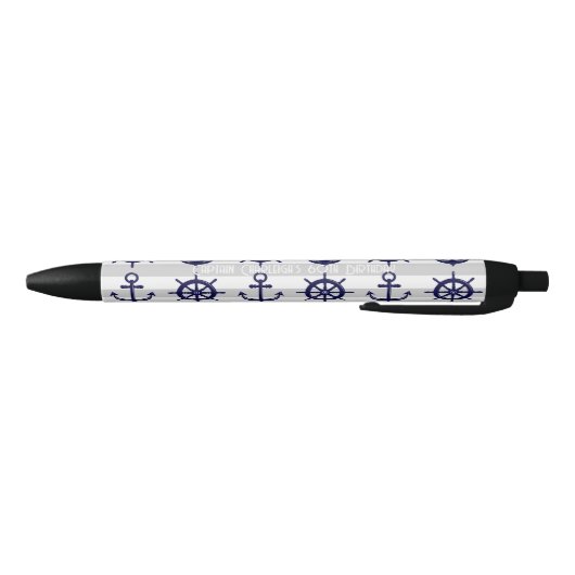 Personalized Anchor Boat Wheel Nautical Ink 黒ボールペン (ボトム)
