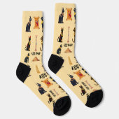Personalized Ancient Egyptian Cat Socks & Pyramids ソックス (右)