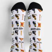 Personalized Ancient Egyptian Cat Socks & Pyramids ソックス (上部)