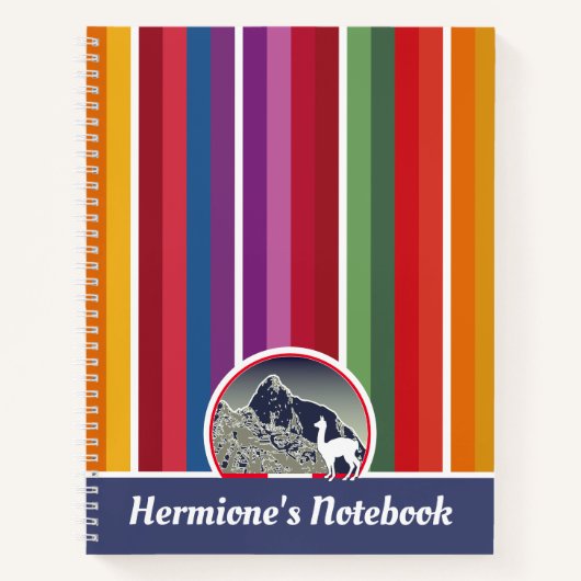 Personalized Andean Mountain Machu Picchu Peru ノートブック (正面)