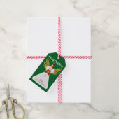 Personalized Angel Christmas Green Wreath Gift Tag ギフトタグ (より糸付き)