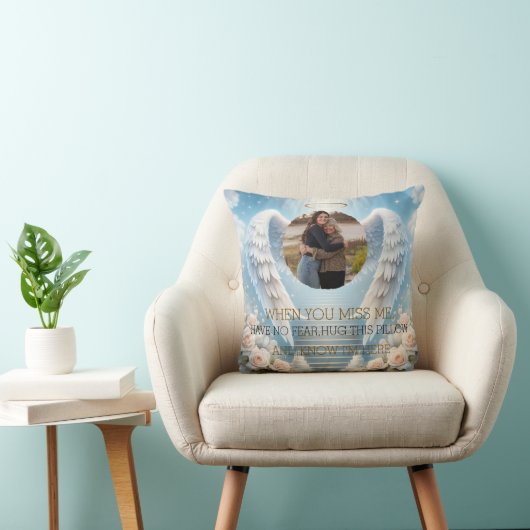 Personalized Angel Memorial Pillow with Photo クッション (椅子)
