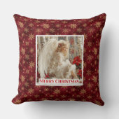 Personalized Angel Red Gold Kids Gift Best Xmas クッション (正面)