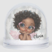 Personalized Angel Snow Globe Christmas Keepsake (正面)