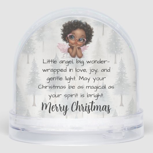 Personalized Angel Snow Globe Christmas Keepsake (裏面)