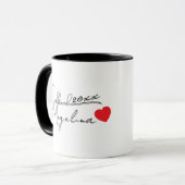 Personalized Angelina Name Girlfriend Red Hearts  マグカップ (正面左)