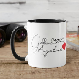 Personalized Angelina Name Girlfriend Red Hearts  マグカップ