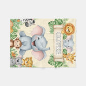 Personalized Animal Blanket with Name フリースブランケット (正面(横))